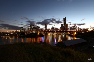 布里斯本 故事橋 黃昏夜景