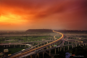 台中清水 夕燒清水交流道