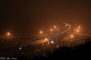 摃龜的清水交流道和國道三號夜拍