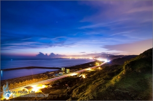 八里西濱日出．五楊高架車軌