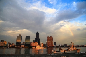 真愛碼頭觀日落,拍倒影