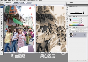 Photoshop  黑白照片中如何讓主角彩色