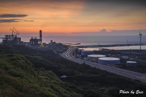 林口火力發電廠夕照
