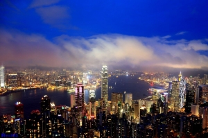 香港維多利亞港夜景~自盧吉道與天際100拍攝