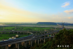 清水交流道　夕陽．車軌