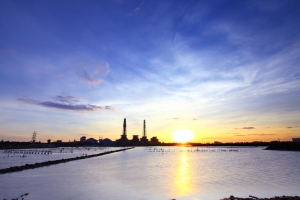 興達火力發電廠夕照