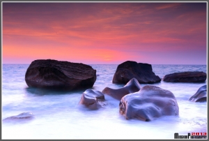 枋山落日餘暉與濤石~