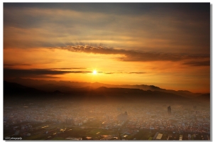 埔里虎頭山夕照與夜景
