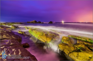 龜吼海岸．夜曝海浪＆日出雲彩