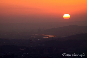 大尖山上看夕陽