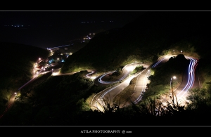 S型車軌,C型灣道,九份夜色