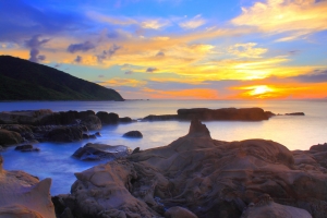 屏東佳樂水日出色溫