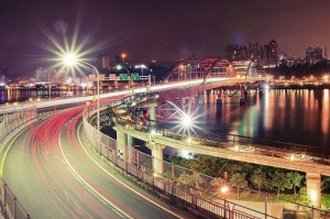 北縣八里鄉 夜之關渡橋