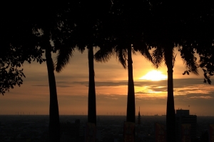 黃昏的八卦山，可賞書法哦