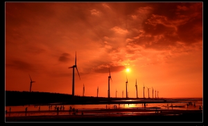 高美的夕陽西下
