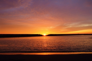 海邊夕照
