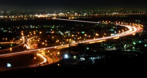 小小的夜景+車軌