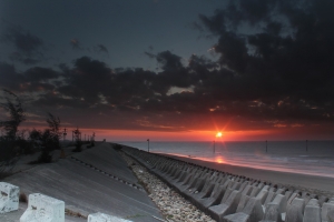 好美里沙灘拍夕陽
