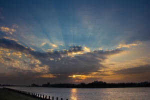 第一次拍夕陽-安平林默娘公園