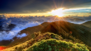 合歡主峰夕陽及銀河