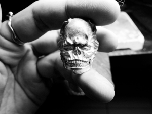 日本鬼神風銀飾設計 骷髏戒指 因陀螺