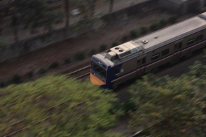 在陽台打火車