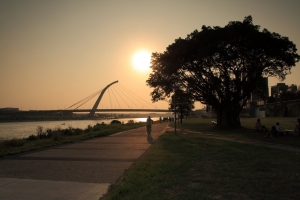 大直河濱公園看夕陽