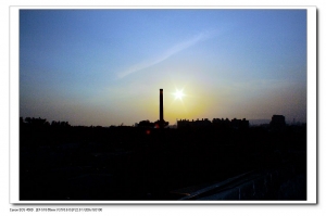 316住家大樓夕陽與愛河之心夜曝