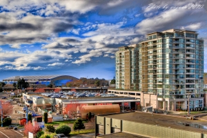 傍晚的温哥华冬运会场管。