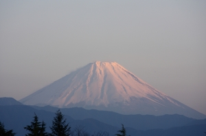 夕陽 富士山