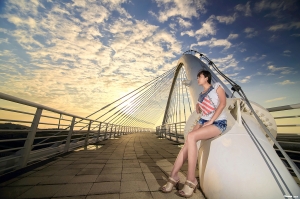 香山豎琴橋黃昏人像拍拍