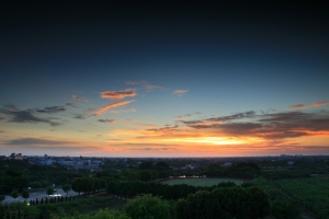 校園夕陽景色