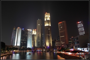 新加坡 Raffles Place 夜景