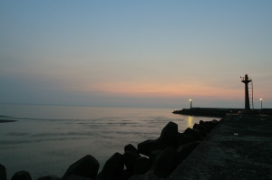 跑百米的永安夕照