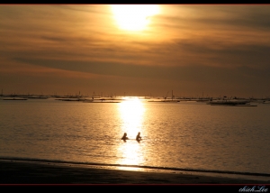 黃昏夕陽布新橋