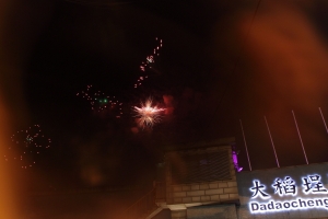 大稻埕~拍得很濫梅花煙火一張
