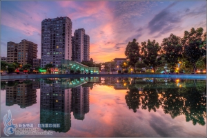 新板特區．日落雲彩倒影＆夜倒影