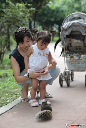 【簡單幸福 】女兒與松鼠、鴿子初體驗