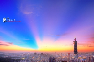 台北 象山霞光夕燒