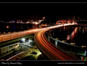 關渡光流夜景。