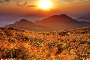 台北 今日大屯山夕色