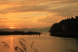 日月潭黃昏2012 年1月9日