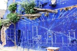 台南海安路藍晒圖~大小女王