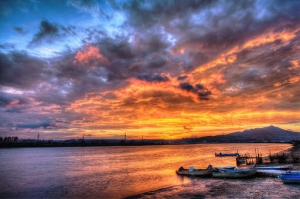 台北 夕燒社子島