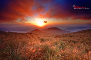台北 夕燒秋芒大屯山