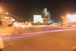 嘉義市博愛路橋下的夜景