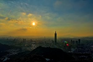 星期日迷濛的台北城