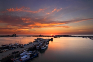 南寮漁港夕照